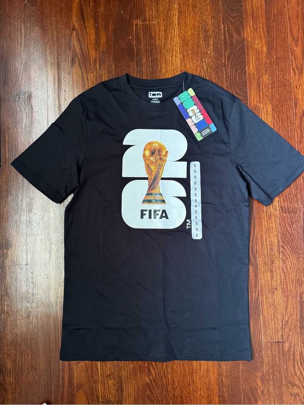 FIFA Black Short Sleeve Trophy Graphic Tee- Size Small